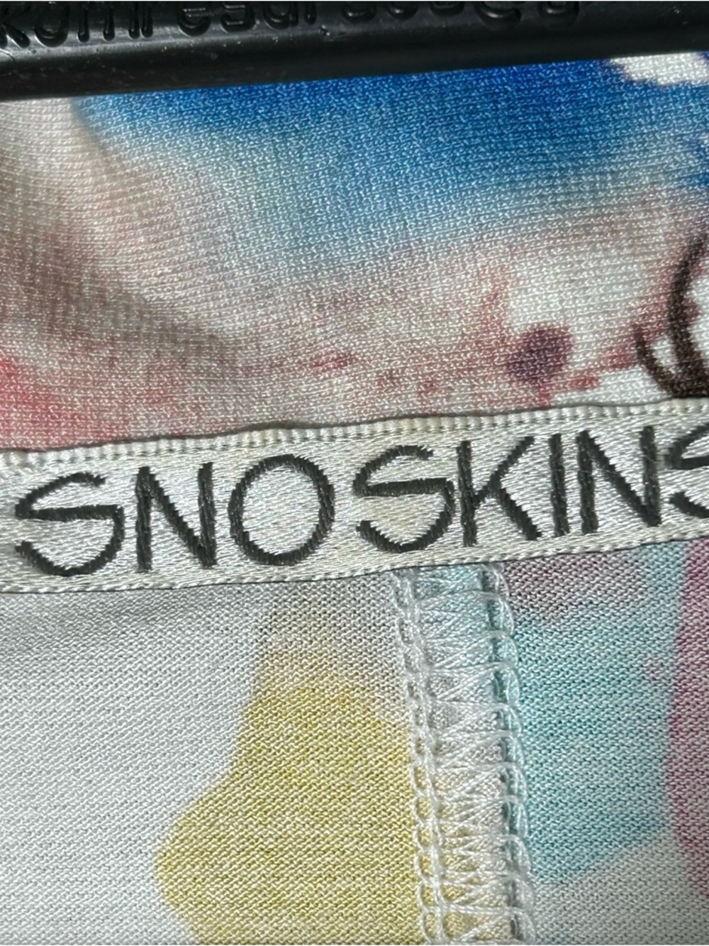 SNOSKINS Shirt Womens XL 3/4 Ruched Sleeves Colorful Watercolor Floral Tunic - Picture 2 of 12